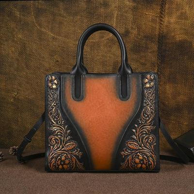 2025 Vintage Hand-Painted Leather Women's Crossbody Handbag – Large Capacity.