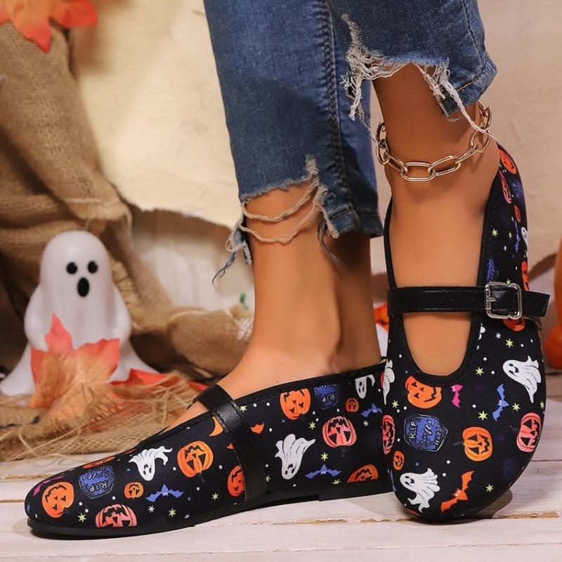 Large size flat bottom shallow mouth embroidered single shoes women's versatile round head low heel foot Doudou shoes women