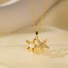 Japan and South Korea's new pearl shell starfish flower necklace women's fashion small fresh collarbone chain high-end student gift