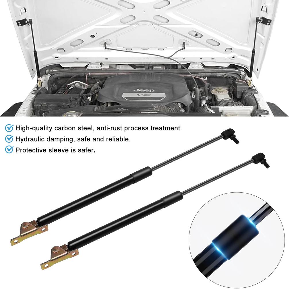 1 Pair Front Hood Lift Support Kit Struts Bar Rods Assist Kit For Jeep Wrangler JK Models 2011-2018 Gas Spring Bracket