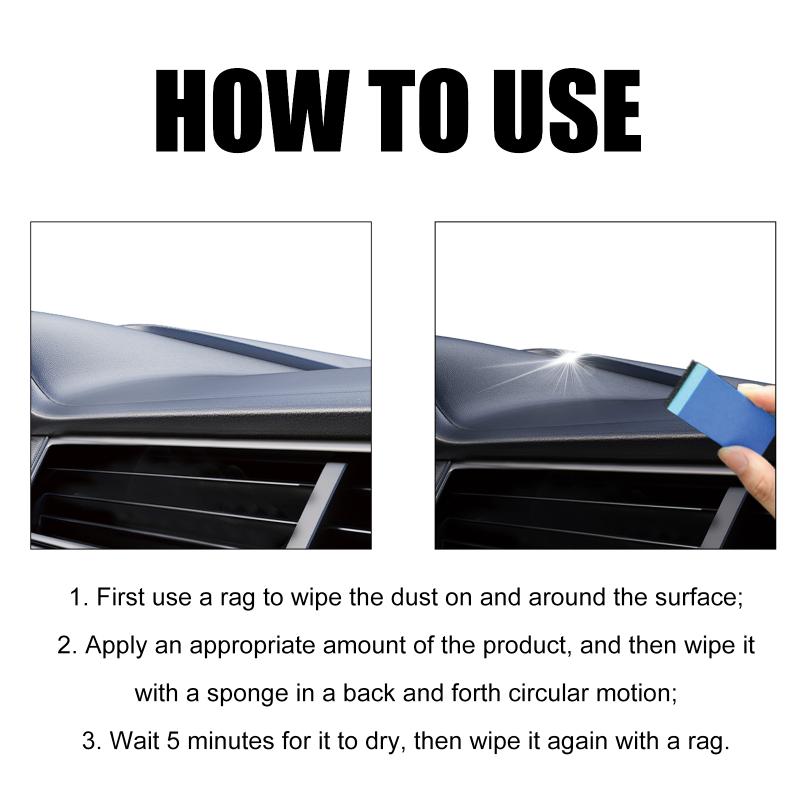 Nano Plastic Restorer Interior Car Cleaning Solution for Seats Dashboard Quick Decontamination Long Lasting Shine for Auto Care