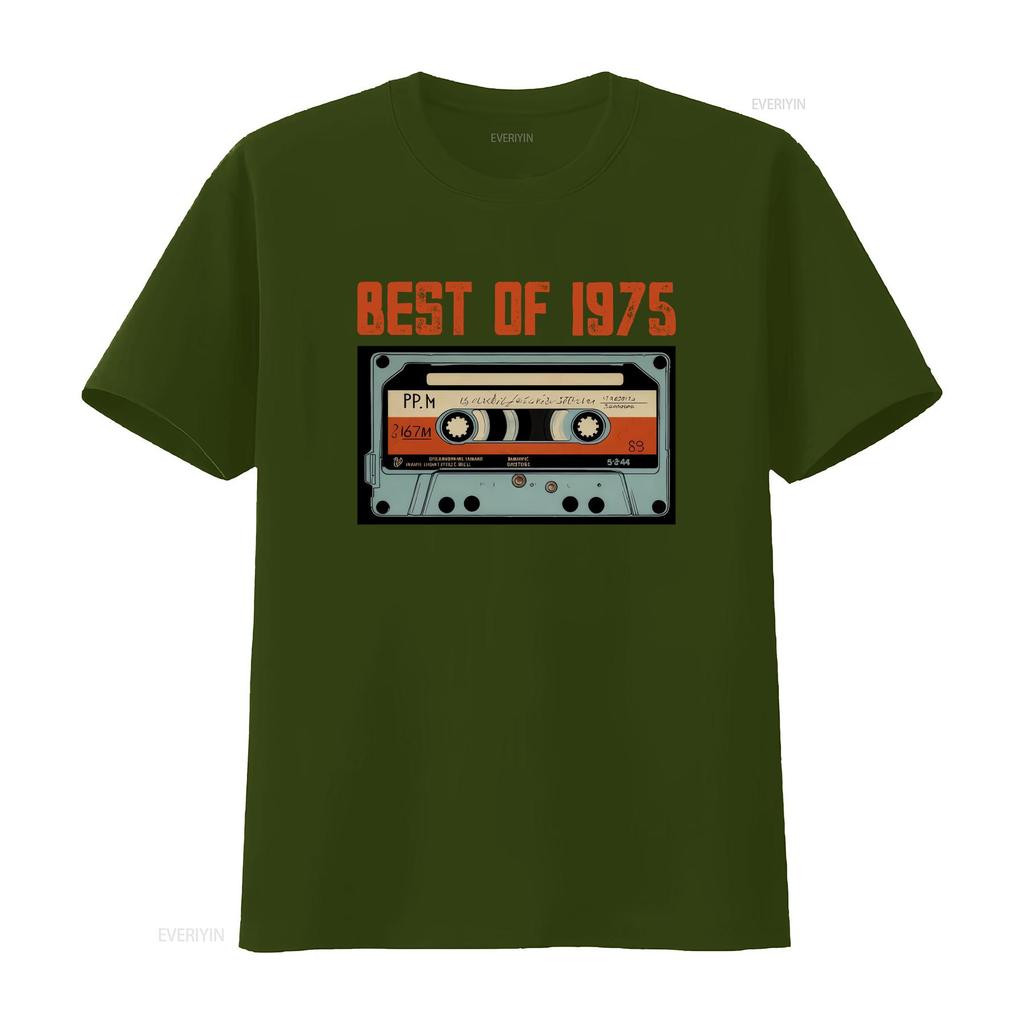 Best 1975 Vintage Design 50th Birthday T Shirt With Cassette Retro For Unisex And Unisex Anniversary Oldschool Vintage Washed