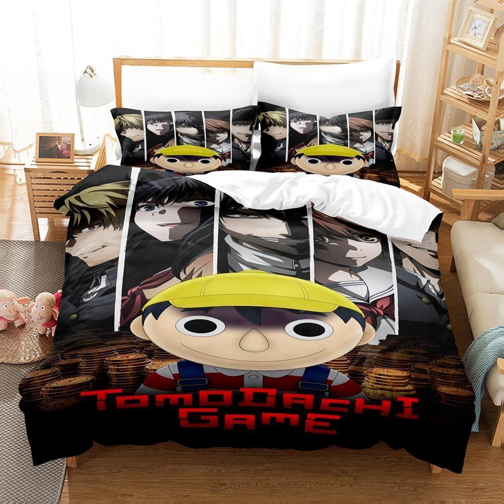 

Comforter Tomodachi Game Bedding Set Single Twin Full Queen King Size Bed Set Adult Kid Bedroom S 3D Print Anime Bed Sheet Comforter (quilt)-EU Single(135*200cm)3pcs