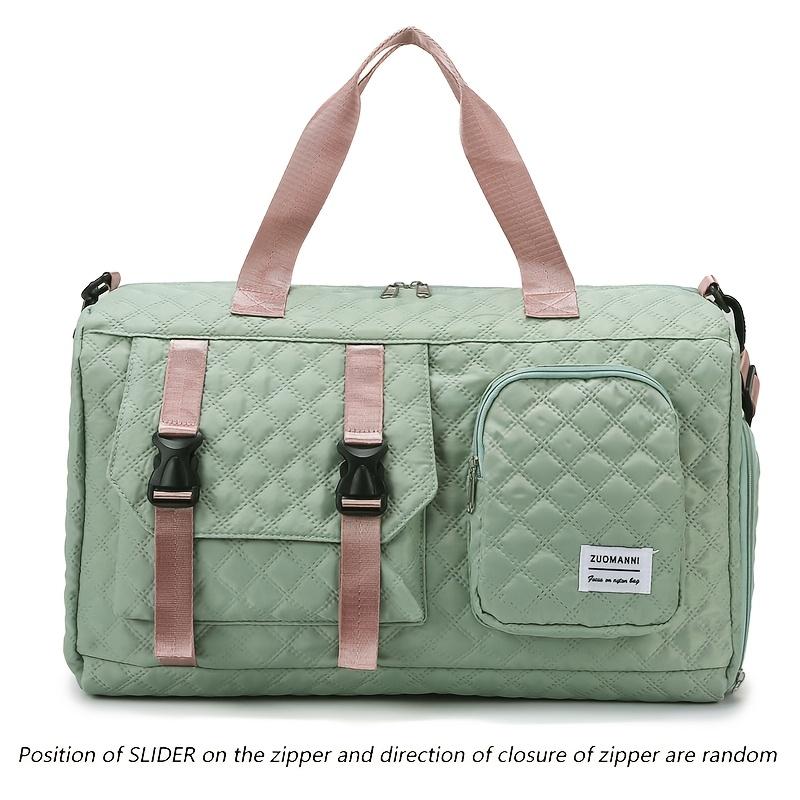 Large Capacity Argyle Travel Duffle Bag, Sports Gym Bag - Spacious & Highly Portable with Shoe Compartment for Overnight Trips