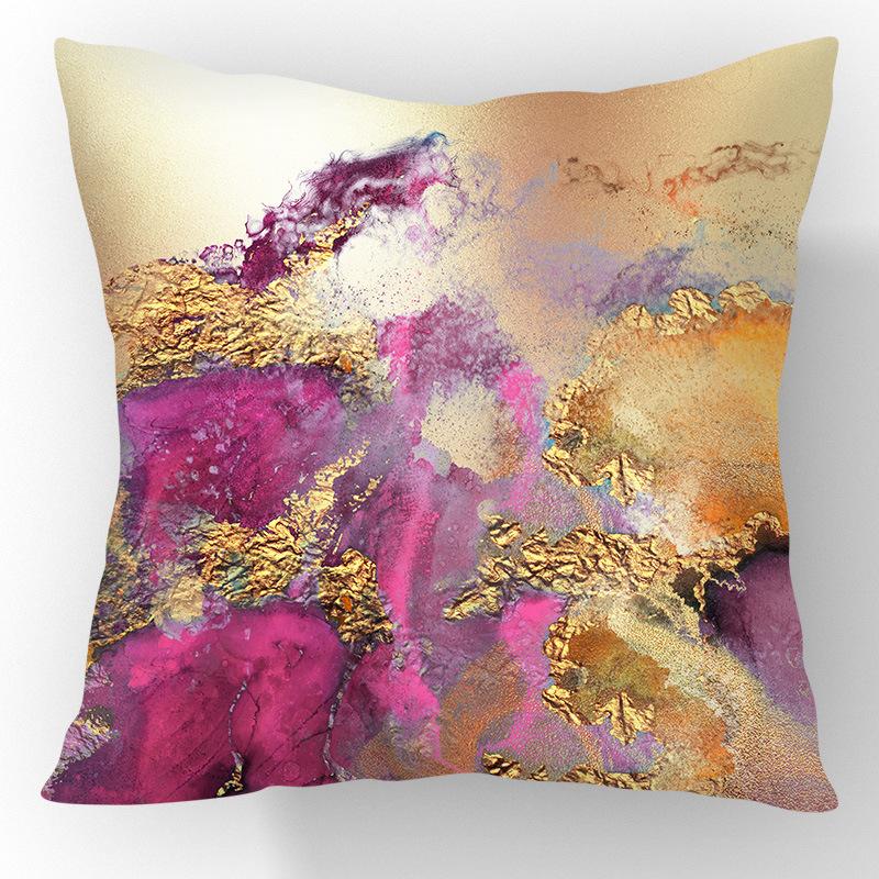 Nordic Gilt Sofa Pillow Short Plush Printed Car Pillow Soft Living Room Decoration Pillow