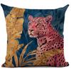 1Pc Animal Theme Decor Pillow Cover Retro Style The Leopard Print Throw Pillows, Square Durable Linen Throw Pillow Covers