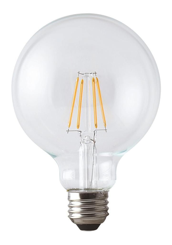 LED Ball Bulb, Filament Type LDG4L-GC40W-TM, Clear.