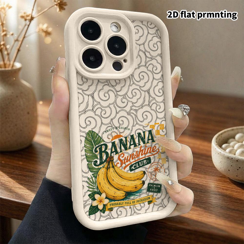 Phone Case: 2D flat design suitable for iPhone 18 17 16 15 14 13 Pro stepped protective case, sunny fruits, Christmas and Halloween gifts