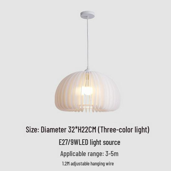 Vintage Japanese Retro Pumpkin Wooden Chandelier for Bedroom, Restaurant, or Study