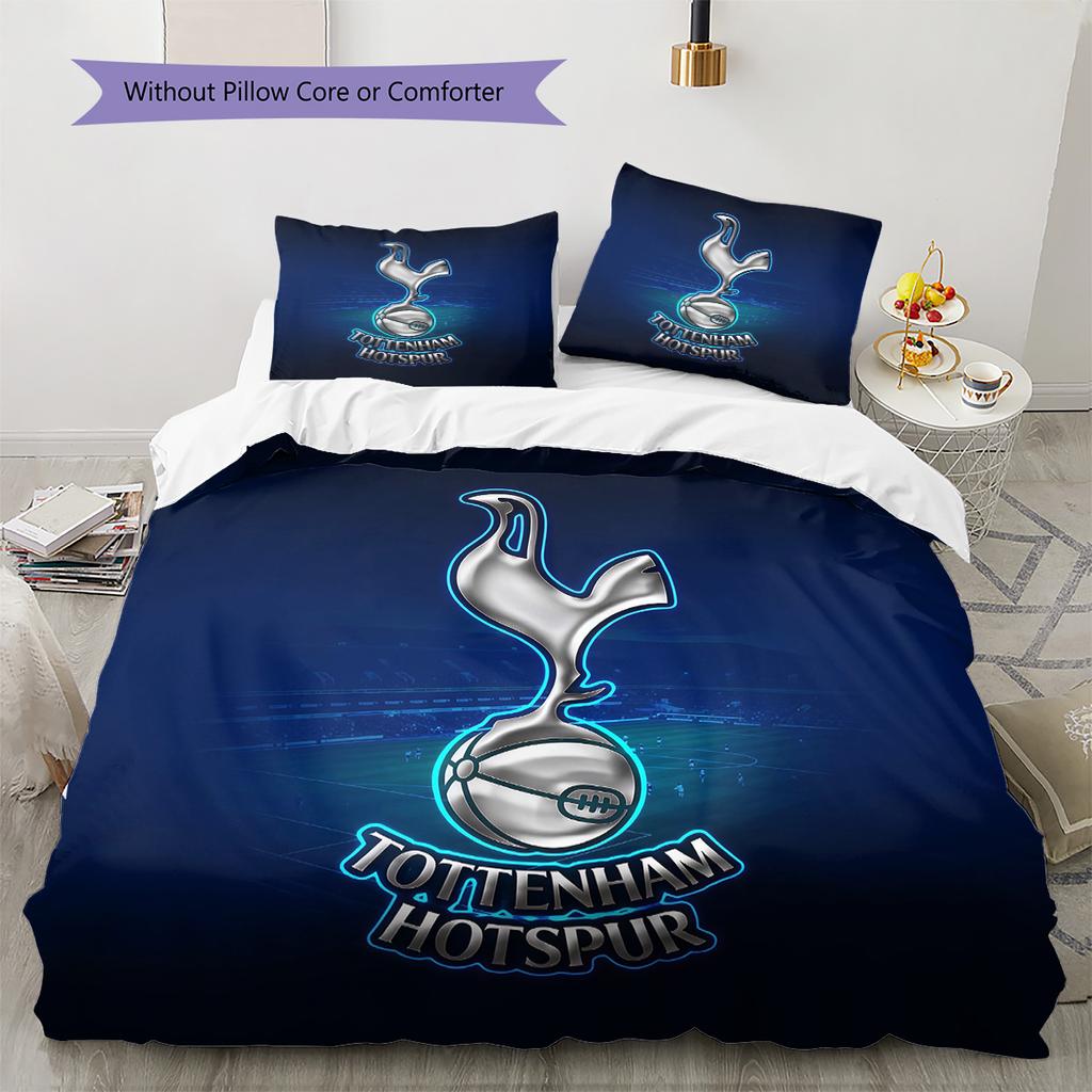 Tottenham Hotspur Football Club Pattern Bedding Quilt Set Home Decoration Gift (1 * duvet cover + 2 * pillowcase without core)