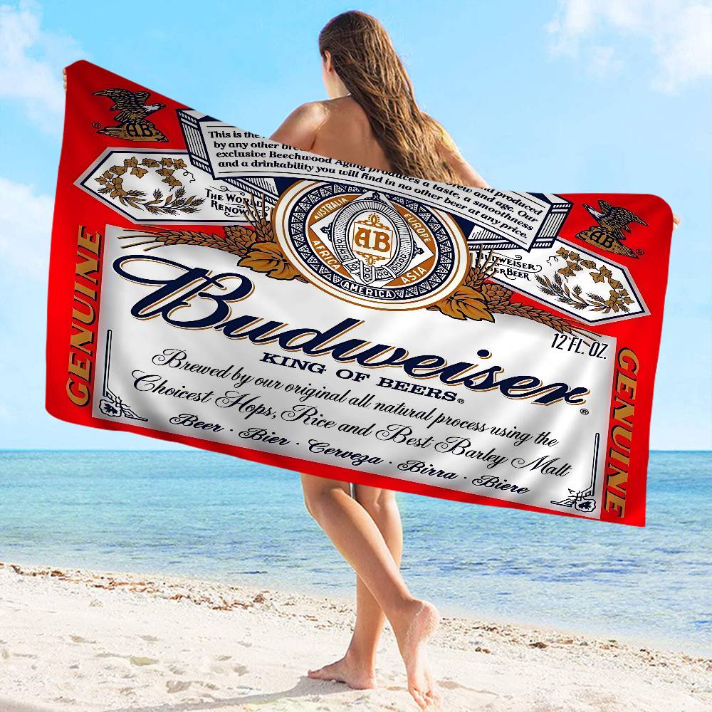 HEISS B-Budweiser Mikrofaser Strandtuch Saugfähig Schnelltrocknend Weich Yoga Schwimmen Resort Bergsteigen Handtuch
