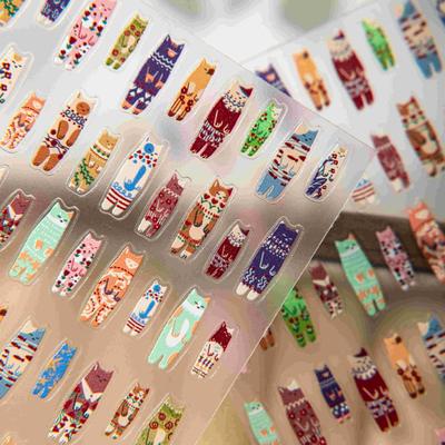 Waterproof Creative Kitten Scarf Stickers for DIY Phone or Nail Art Decoration