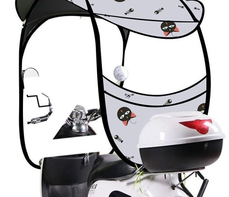 Detachable Electric Vehicle Canopy: Thickened Windshield Sunshade Umbrella Awning