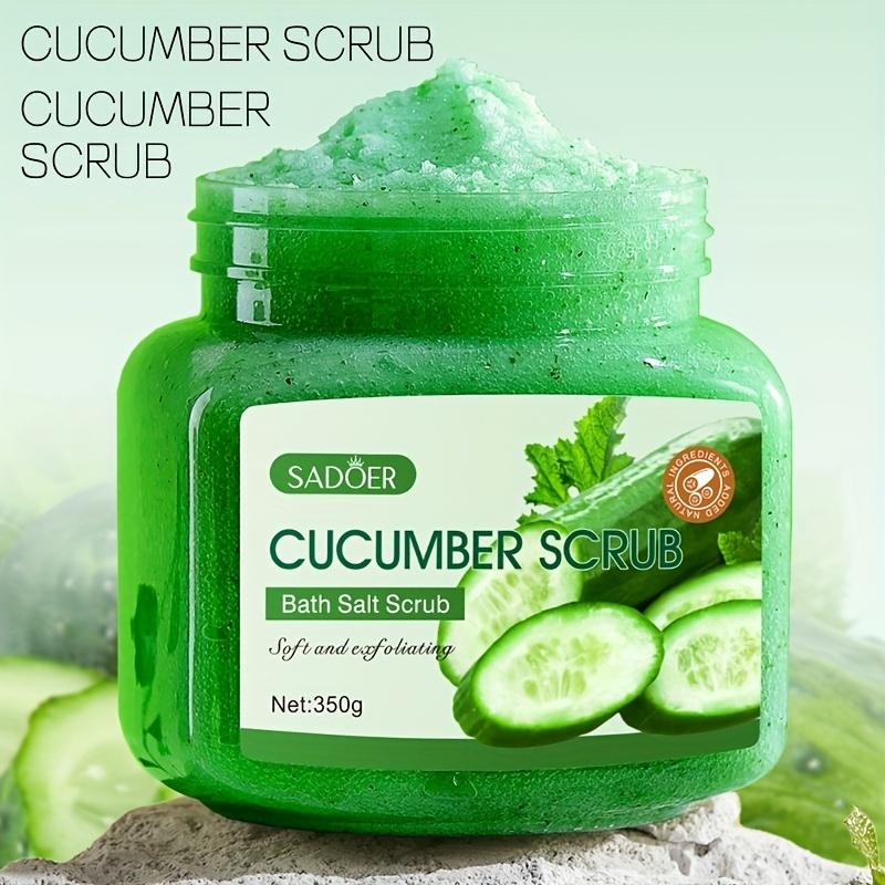Cucumber Cleansing Scrub - Non-irritating Exfoliating Bath Salt, Cucumber Fragrance, Alcohol-free Formula Body Cleansing Scrub