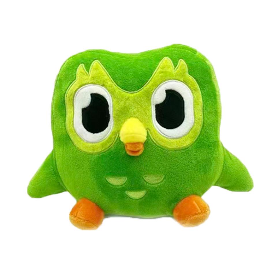 In Stock Duolingo Cute Green Duolingo Cartoon Eagle Plush Toy Children Companion Toy Birthday Gift