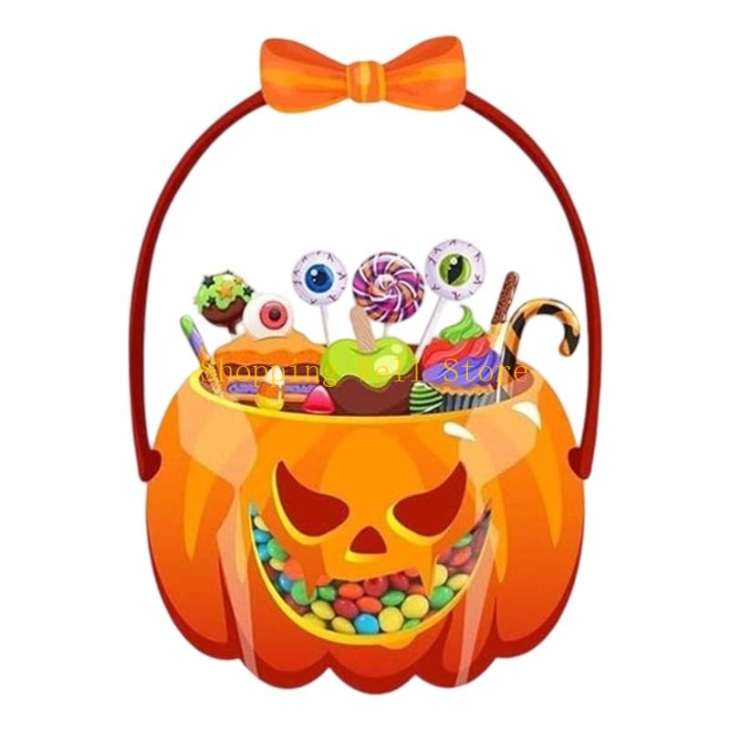 

KX4B Reusable Halloween Pumpkin Gift Bags For Candy Storage And Party Decorations