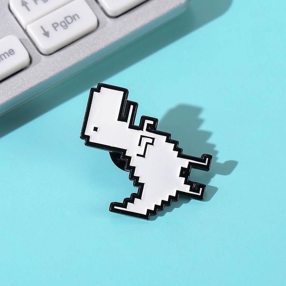 Dinosaur Brooches Pixel Style Lapel Badges Gift Enamel Pins  Kids Friends