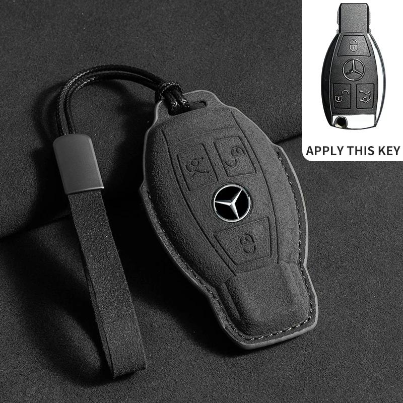 3D FUR Car Key Case Protection For Mercedes Benz E C G M R S Class W204 W212 W176 GLC CLA GLA AMG 2024 Car Key Case Cover Shell DC6