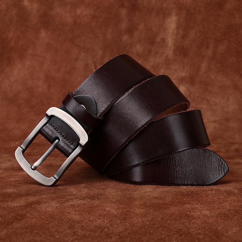 Exclusive For Men'S Pin Buckle Belt, First Layer Cowhide Casual Versatile With Jeans Casual Leather Men'S Belt
