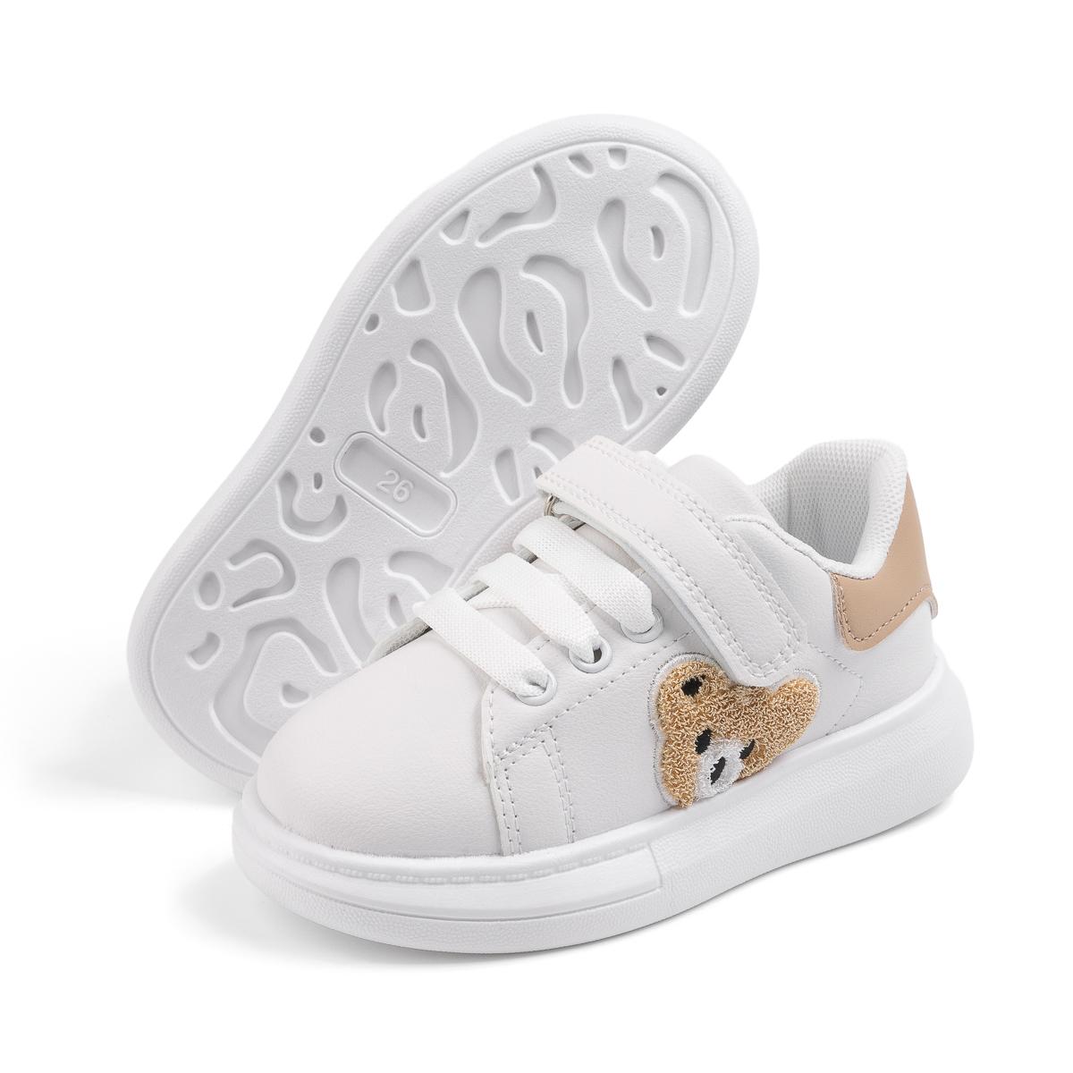 

Children Casual Sneakers Cute Bear Embroidered Fashion Youngsters Teens Casual Walking Shoes Spring Autumn Soft Flat Sole Shoes 25