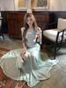 Women's 2025 Summer French One-Shoulder Dress: Gentle, Slimming A-Line with Waist-Cinched, Hip-Hugging Design