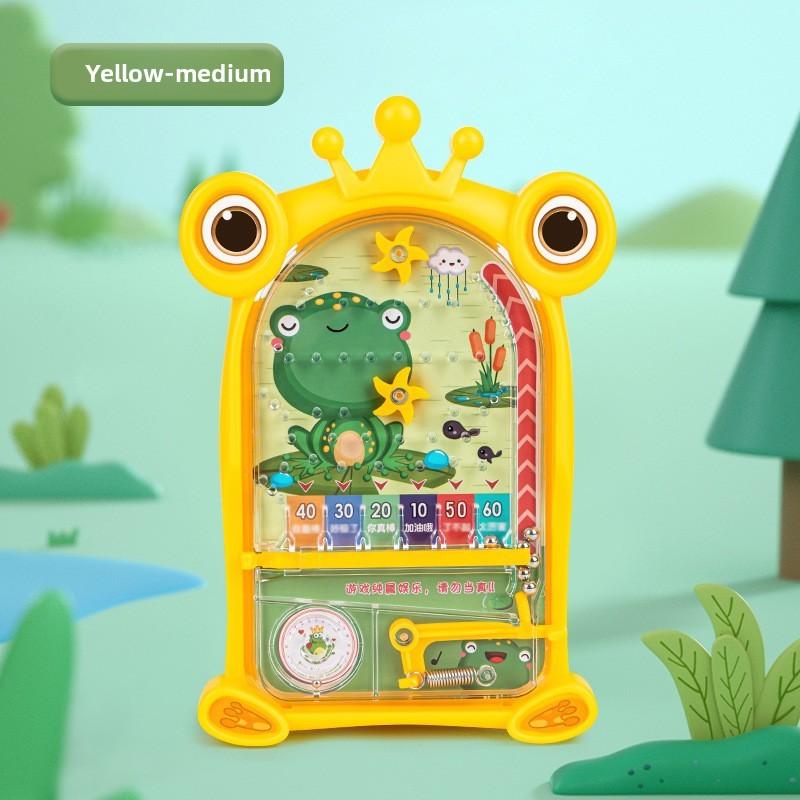 

Plastic Frog Pinball Machine Toy For Kids Educational Desk Game Interactive Fun Yellow Medium Frog