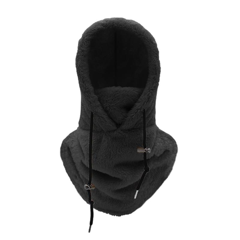 Furry Balaclava Face Cover Hat Hooded Sports Cap Accessory for Cold Weather