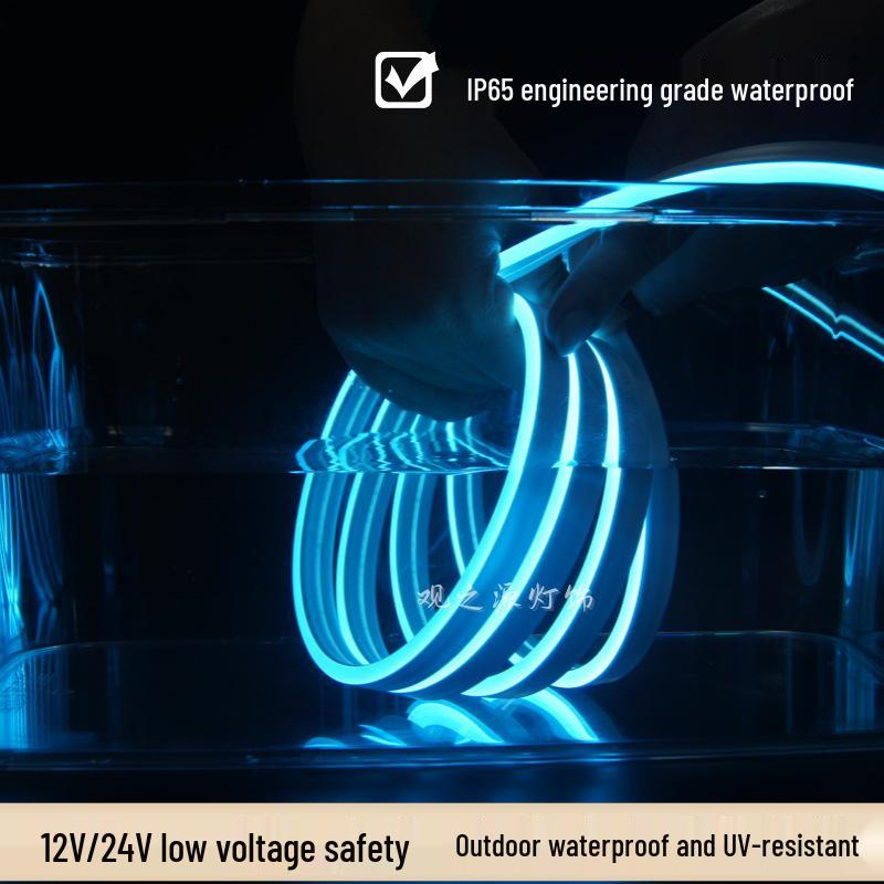 Waterproof COB Flexible Neon LED Light Strip 12V/24V, Silicone, Luminous Atmosphere.