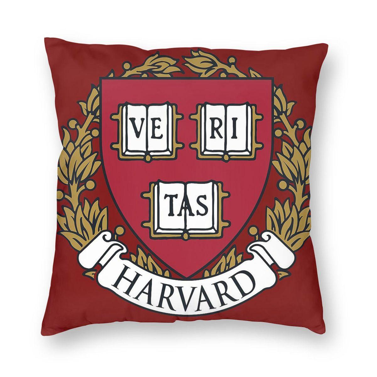 Harvard Veritas Ready To School Square Pillowcase Polyester Linen Velvet Pattern Decorative Pillow Bed Cushion Cover Wholesale 30x30cm
