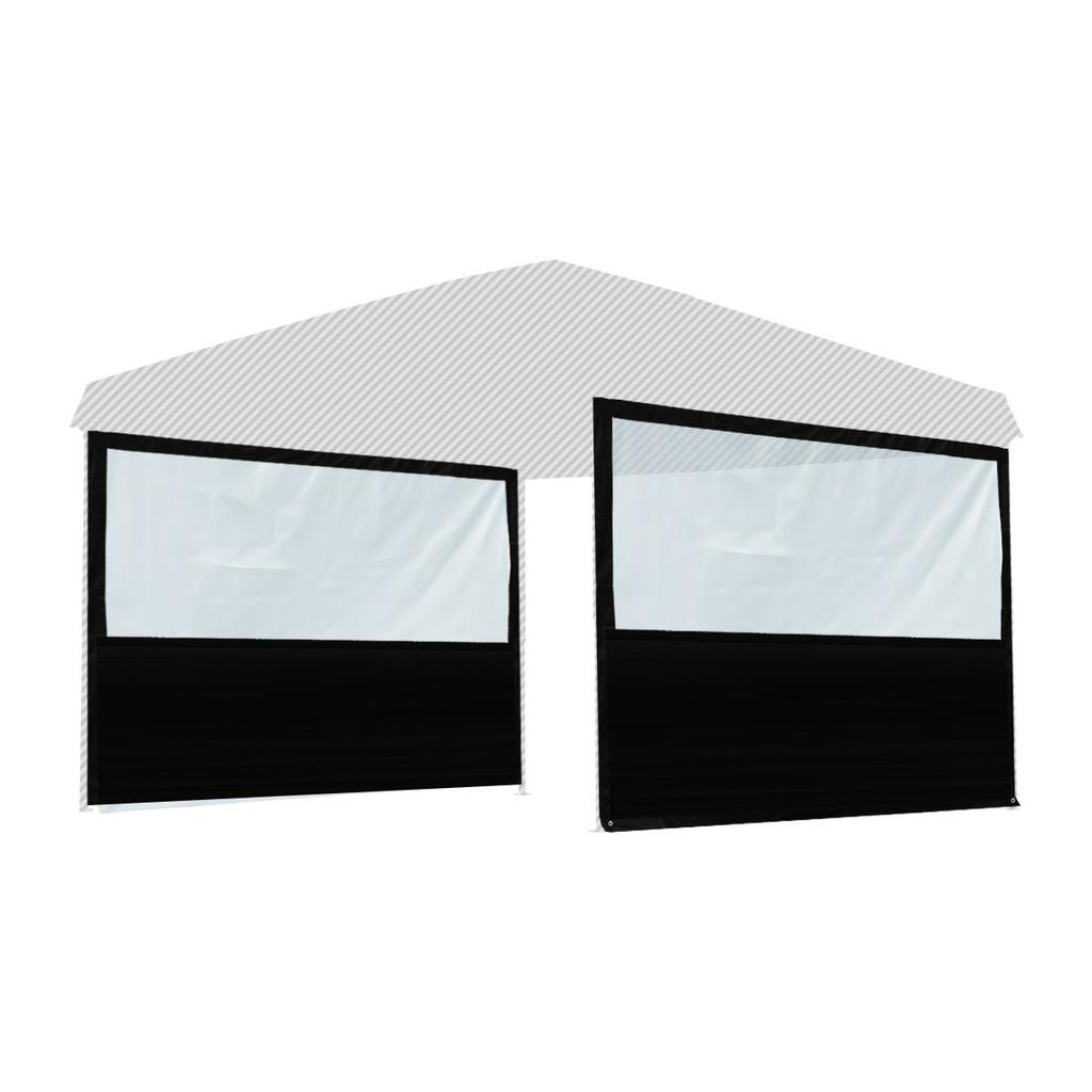 FIELDOOR Tarp Tent Side Sheets, Wall-Mounted, for Steel and Aluminum Tarps [Half Clear] [3.0m Only] [2 Sheets]
