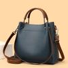 Simple Generous Solid Color Women's Handbags New Style Large Capacity Ladies Bucket Bag High End PU Leather Single Shoulder Bag for Mother's Day Gifts