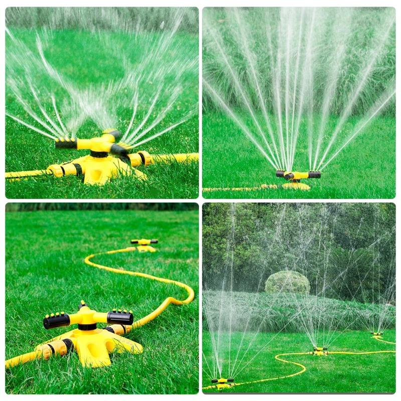 Upgrade Automatic Lawn Sprinkler 360 Degree Rotating Lawn Irrigation System 2 Mode Water Sprinkler 4 Nozzle Yard Garden Supplies