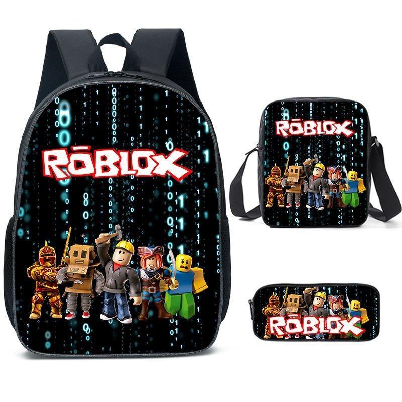 Spacious 20-35l Nylon Roblox Backpack Breathable Cartoon Bag For Students Travel