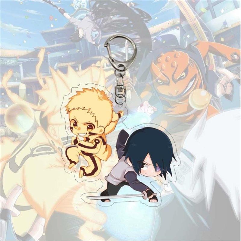 Anime Naruto Acrylic Keychain Accessaries Uzumaki Naruto Cartoon Keyring