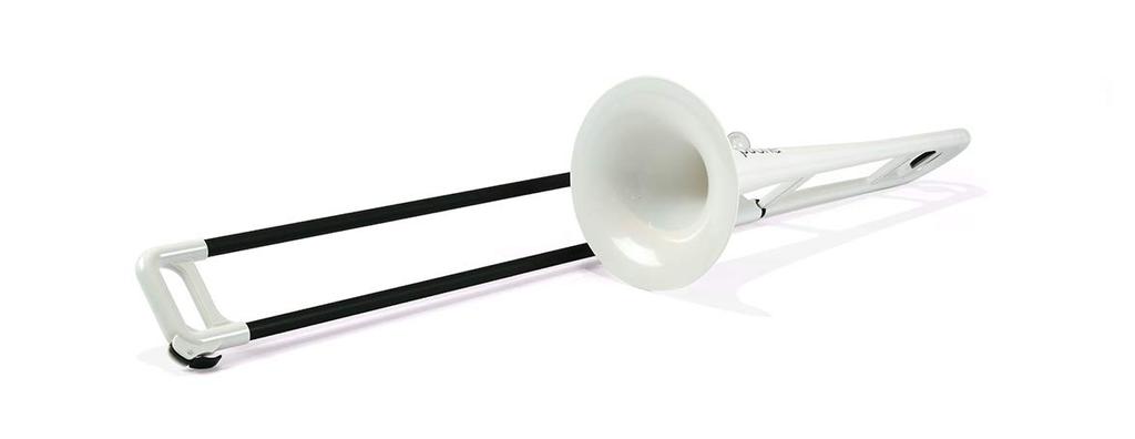 pInstruments Plastic Wind Instrument Tenor Trombone pBONE Bb Tone Lightweight Highly Durable ABS Biocoat Antibacterial PBONE1W White Bag &