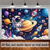 2D Flat Banner - Space Theme Background Banner  Suitable for Birthday Parties  Photography Scenes  and Classroom Decorations