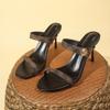 French European and American pointed high-heeled cool slippers women's simple one-word with open-toed one-pedal stiletto foreign trade sandals women