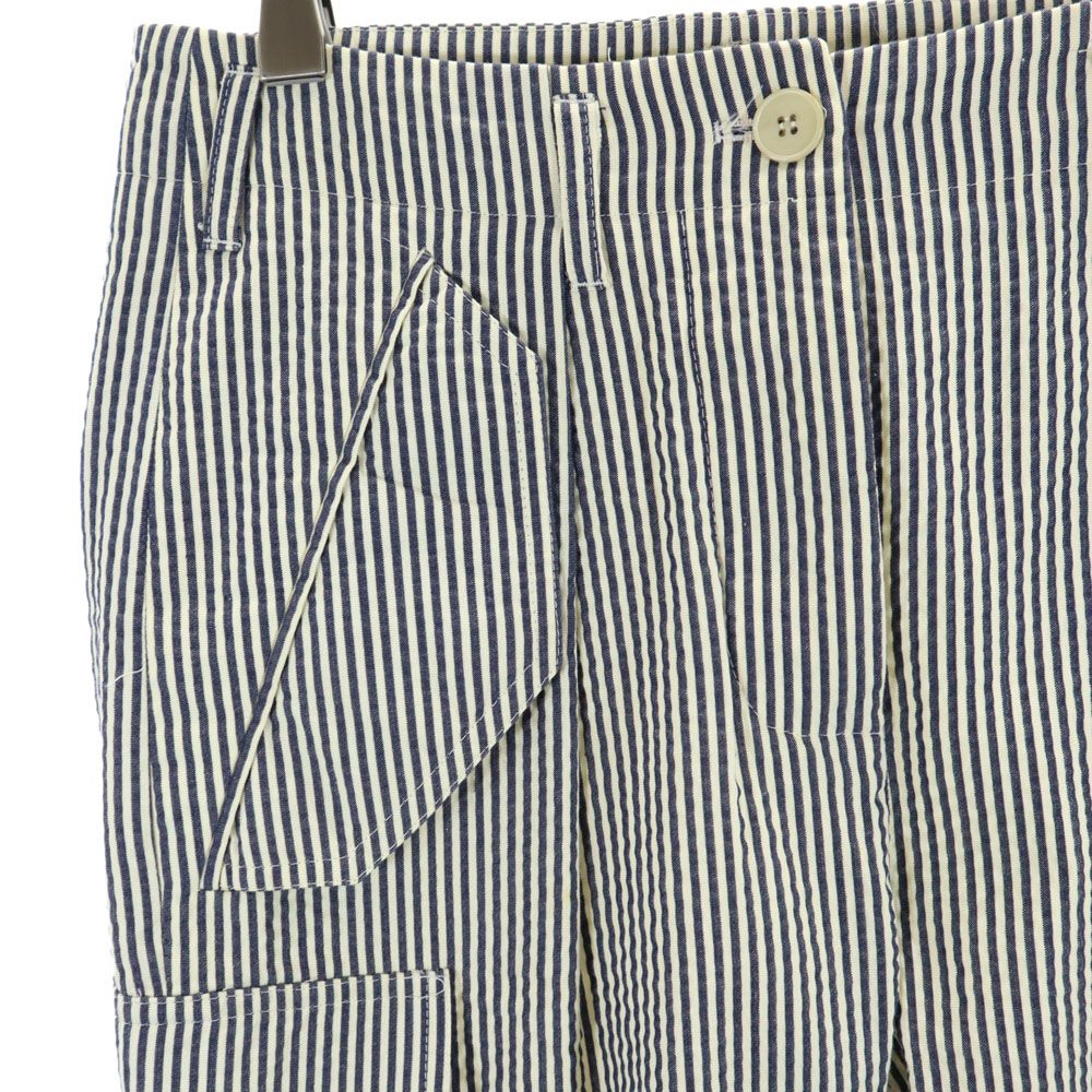Stella McCartney Striped Pattern cargo pants 36 Navy x Ivory Button fly Women Used