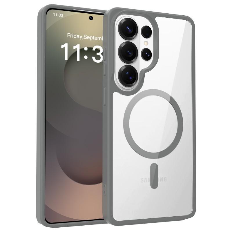 

S26ultra Phone Case Magnetic Absorption S24Fe Transparent Color Two-in-one S25 Edge Protective Cover S26 Plus темно-серого