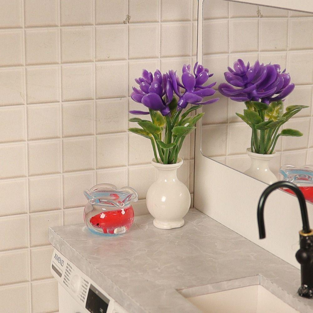 1:12 Dollhouse Miniature 4 Colors Outdoor Vase Accessories  Miniature Dollhouse Decorations