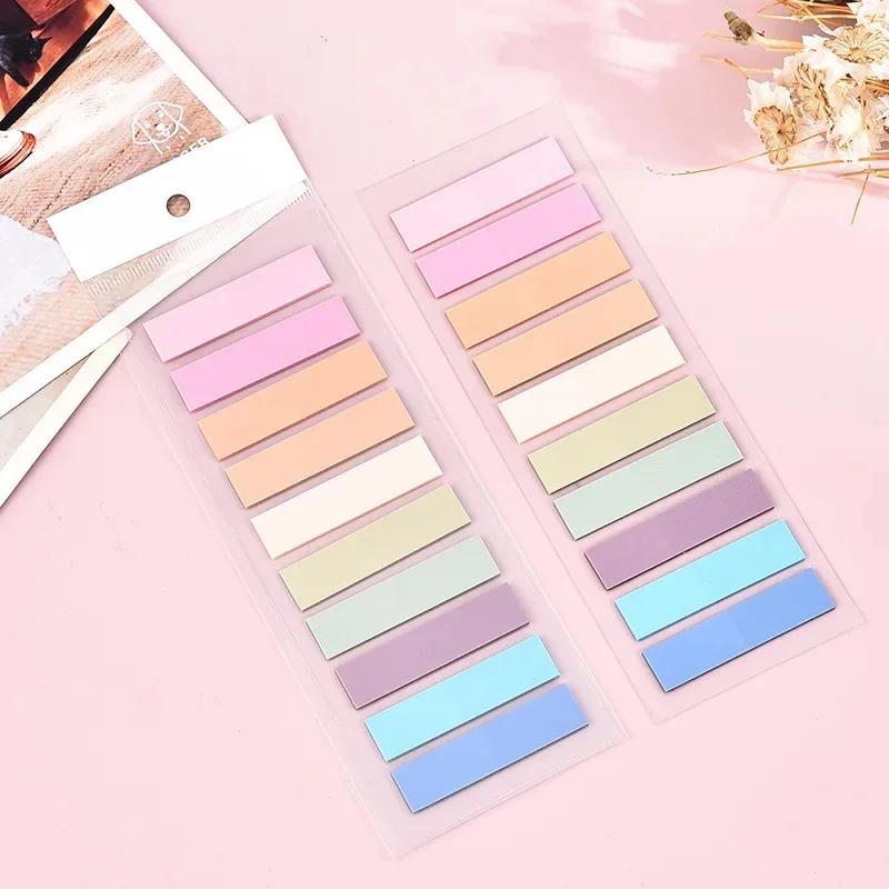 200 szt. Indeksowe Fajne Samoprzylepne Karteczki Szeroka Zakładka PET Artykuły Papiernicze Naklejki Uczniowie Wodoodporny Notatnik Zwykły Dziennik Notatnik w Czystym Kolorze