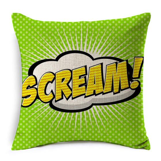 Cotton Linen Throw Pillow Cover American Pop Art Cushion Cover Pow Bang Wow Love Pineapple Modern Decorative Sofa Cushion Covers