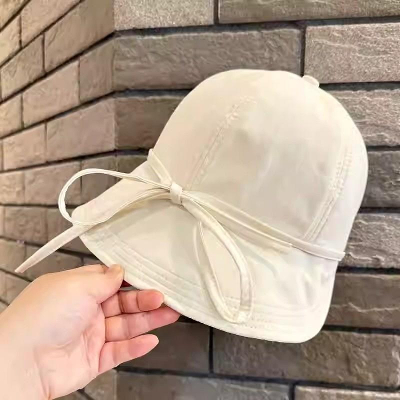 Fashionable Commuter Korean Dongdaemun Bow Fisherman Hat Women Sunshade Sunscreen Duck Tongue Hat