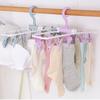 Multi-clip Drying Rack Multi-function Folding 12-clip Clothespin Underwear Hanger Sock Clip Drying Sock Hanger Wholesale