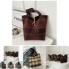 2024 New Korean Style Large Capacity Plaid Tote Bag Woolen Fabric Street Fashion Underarm Bag