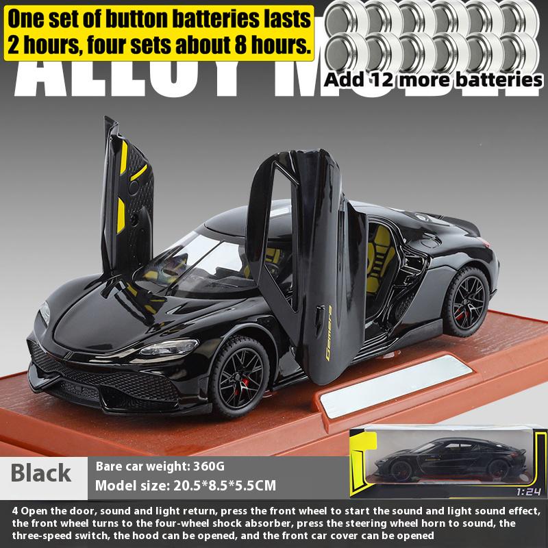 1:24 Gemera GT Sports Car Alloy Diecast Model Sound & Light Series Children's Toy Kids Gift Birthday Present Baby Vehicle Toys