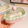 Cute Soap Dish With Lid Drainage Self Draining Portable Plastic Soap Box For Bathroom Student Dorm Home Travel