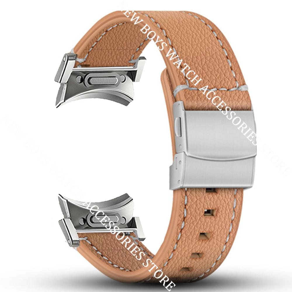 No Gaps Soft Genuine Leather Band for Samsung Galaxy Watch 7 40mm 44mm 6Classic 47/43mm 5pro Cowhide Strap Quick Fit Watch Band
