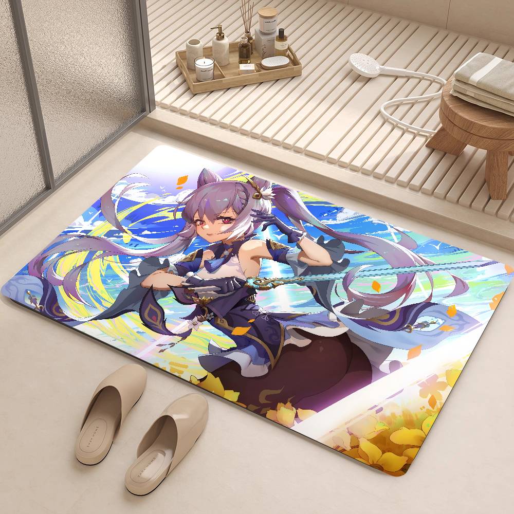 Genshin Impact Keqing Anime Door Mat Nordic Style Bedroom Living Room Doormat Home Balcony Anti-Slip Alfombra