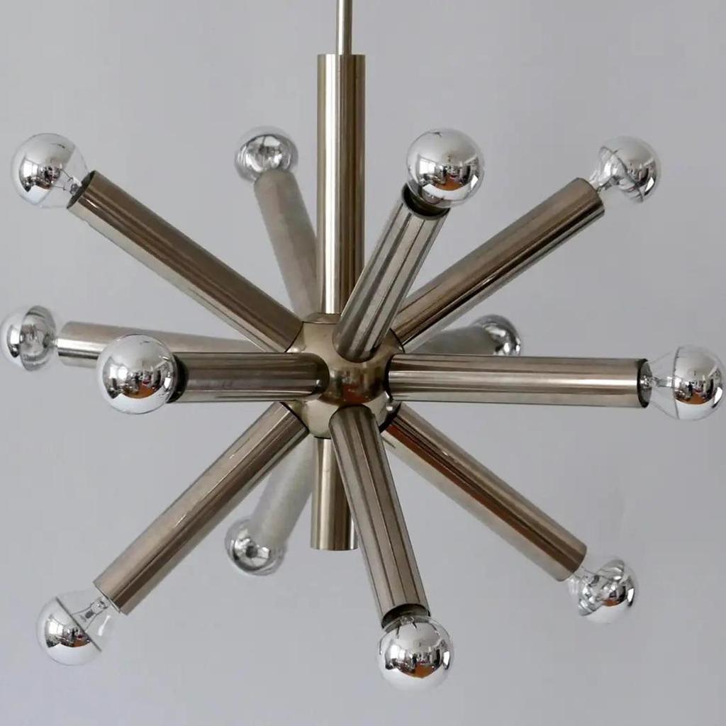 12ramenný moderní lustr Sputnik z poloviny století, unikátní design, elegantní závěsná lampa